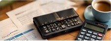 Budgeting calculator and paperwork