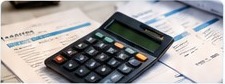 Calculator and financial paperwork
