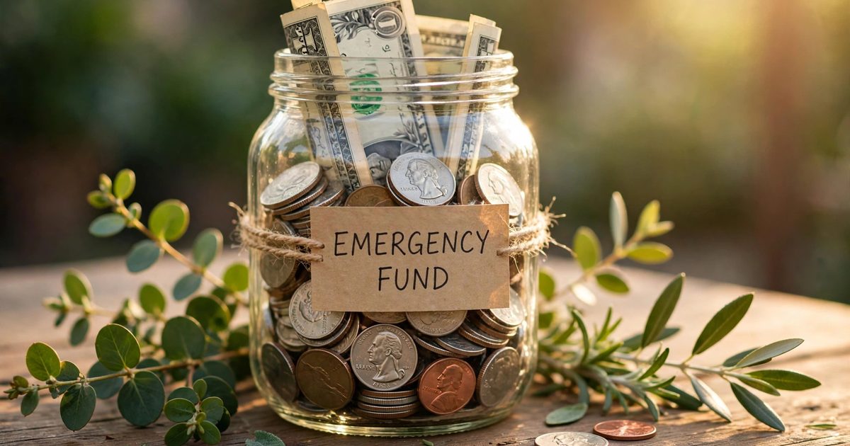 Emergency fund savings jar