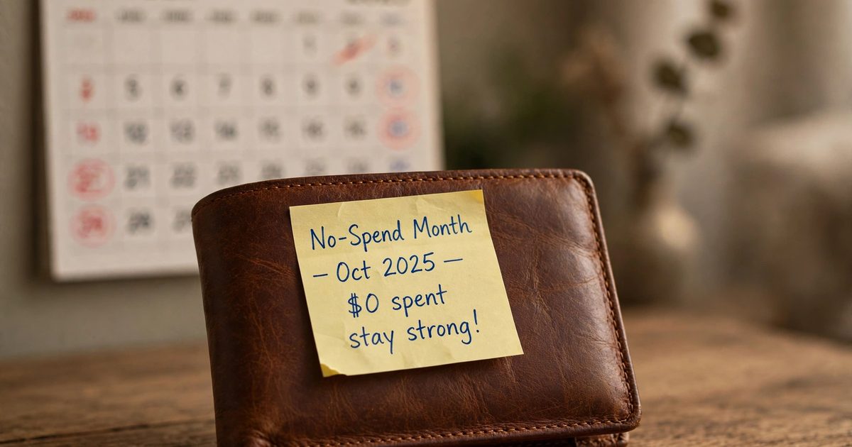 No-spend month challenge calendar
