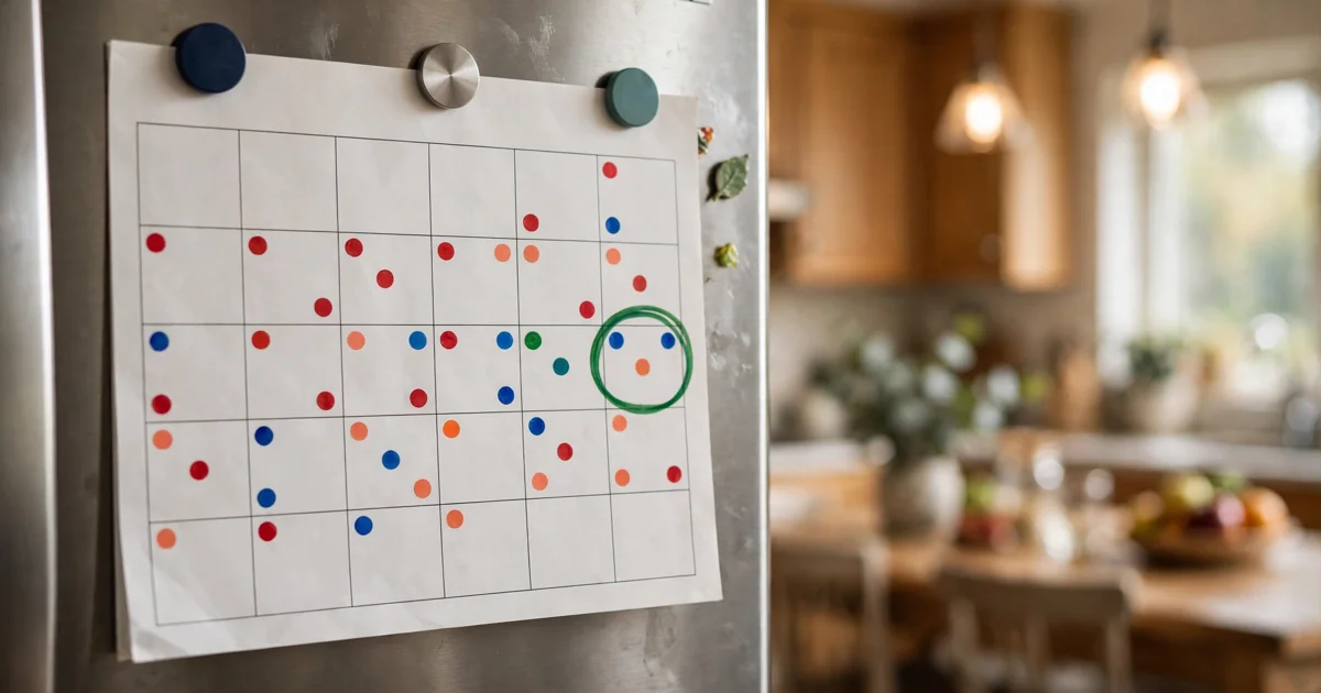 Calendar showing paydays and bill due dates mapped out side by side to fix money timing