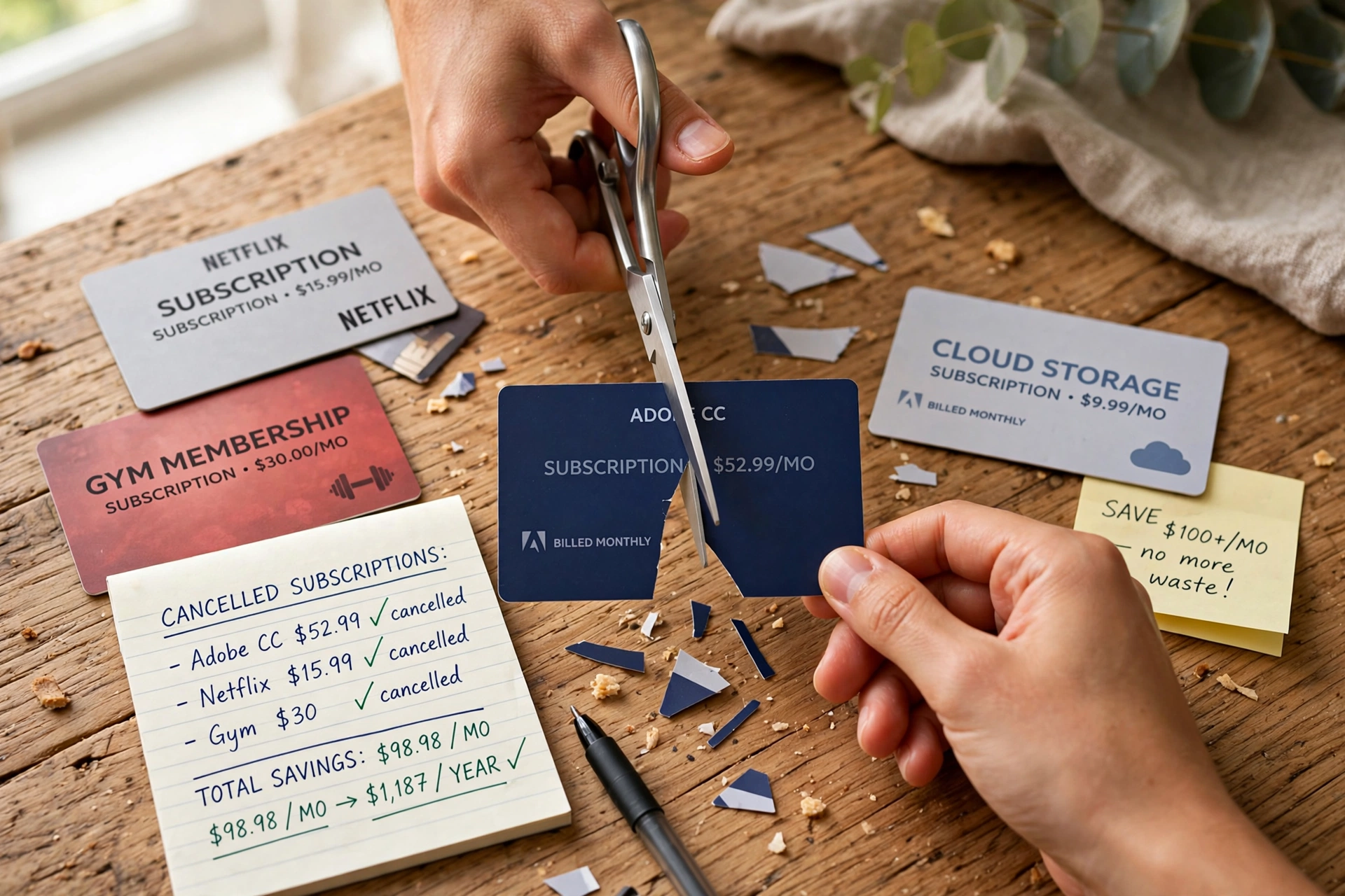Cutting up subscription cards to save money