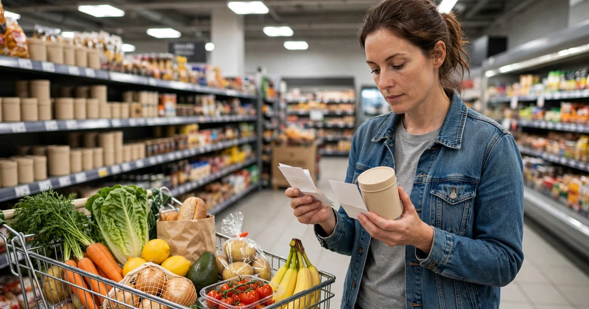 Smart grocery shopping on a budget with a handwritten meal plan and shopping list