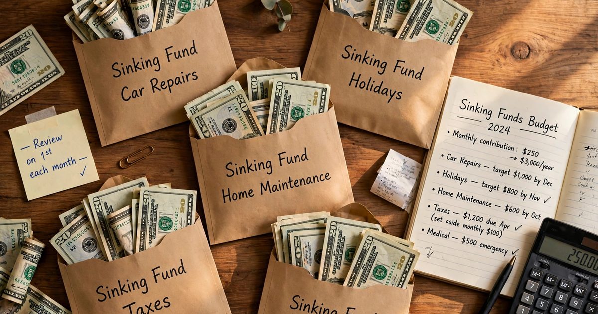 Sinking funds envelopes for planned expenses